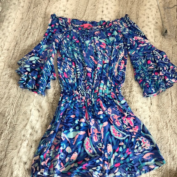 Lilly Pulitzer off the shoulder romper - Picture 2 of 3